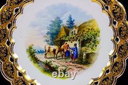 Coalport Plate Countryside Cattle Farmer Circa 1870