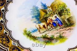 Coalport Plate Countryside Cattle Farmer Circa 1870