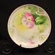 Coronet Limoges Plate Hand Painted By Albert Pink Morning Glory Withgold 1906-1913