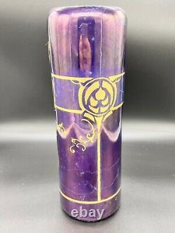 Count Thun / Vienna Austria Hand Painted Art Nouveau Gold Peacock Purple Vase