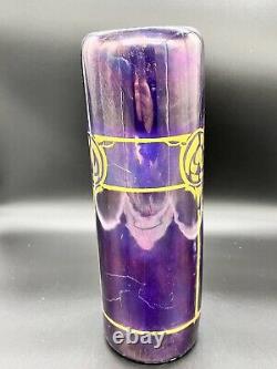 Count Thun / Vienna Austria Hand Painted Art Nouveau Gold Peacock Purple Vase