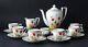 Crown Ducal Coffee Set 1930's Vintage 15 Pieces Hand Painted Poppy Design