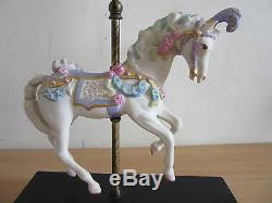 Cybis hand painted porcelain carousel horse on stand #66