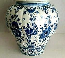 Delft XL Lidded Vase 17.7 Inches Ginger Jar Hand Painted