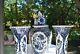 Delfts Blue Boch Royal Sphinx Nl Hand Painted Foo Dog Urn/ginger Jar Vase Trio