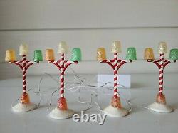 Dept 56 Gumdrop Shop Road & Street Lamps Santa's Sweet Shop North Pole Retired