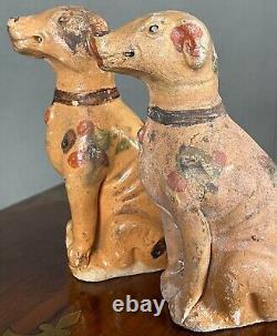 Diana Cargo c1816 Shipwreck Pair of Chinese Porcelain Seated Hound Figurines
