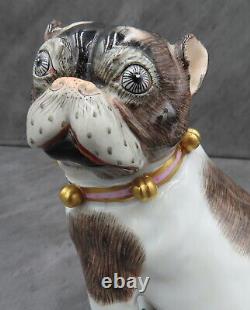 Dresden Pug Saxony Hand Painted Porcelain Dog Figurine Carl Thieme Model