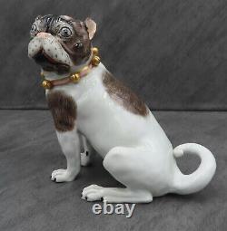 Dresden Pug Saxony Hand Painted Porcelain Dog Figurine Carl Thieme Model