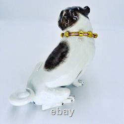 Dresden Pug Saxony Hand Painted Porcelain Dog Figurine Carl Thieme Model