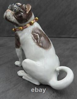 Dresden Pug Saxony Hand Painted Porcelain Dog Figurine Carl Thieme Model
