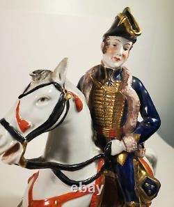 Dresden Sitzendorf Scheibe Alsbach Porcelain Pajol Military Soldier Figurine