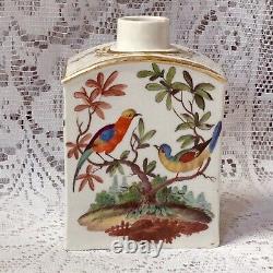 Early 18th Century Meissen Tea Caddy, Hand Painted Exotic Birds C1700s