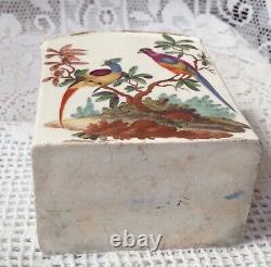 Early 18th Century Meissen Tea Caddy, Hand Painted Exotic Birds C1700s