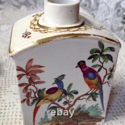 Early 18th Century Meissen Tea Caddy, Hand Painted Exotic Birds C1700s