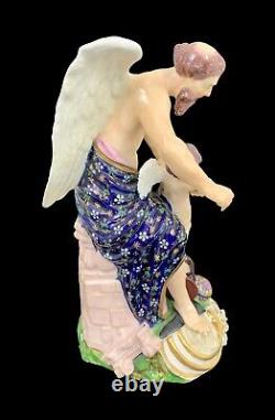 Early Derby Porcelain Group Depicting Father Time Clipping The Wings Of Cupid