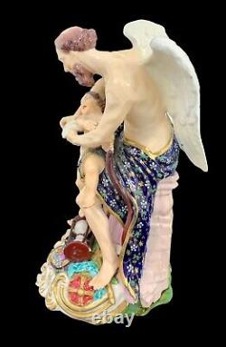 Early Derby Porcelain Group Depicting Father Time Clipping The Wings Of Cupid