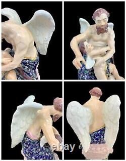 Early Derby Porcelain Group Depicting Father Time Clipping The Wings Of Cupid