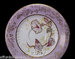 Early Gorgeous Wedgwood Hand Painted Morning Glory Porcelain Cup and Saucer