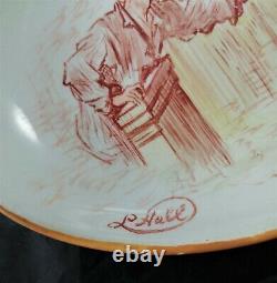 Early Wedgwood Hand Painted Dish. Signed L. Hall 1870