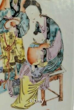 Elegant Chinese Antique Porcelain Vase Lamp Handpainted by Qing Dynasty Master