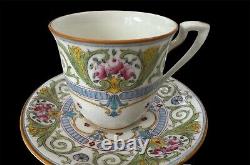 England Fine Bon china Handpainted Numbered WORCESTER Coffee Cup and Saucer