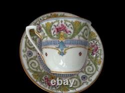 England Fine Bon china Handpainted Numbered WORCESTER Coffee Cup and Saucer