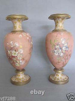 Exquisite 19th Century Doulton Burslem Hand Painted Pair Of Vases Signed