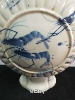 Exquisite Chinese Porcelain Shrimp Vases Hand-carving Marks GuangXu