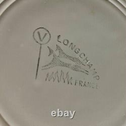 Exquisite Vintage Longchamp Porcelain Fish Plates Set 6 with Gold-Rim Edges- MINT