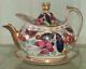 Exquiste 18th C Hand Painted Porcelain Teapot & Stand By Worcester Flight & Barr