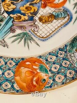 FAMILLE VERTE Hand Painted Chinese Porcelain Plate 8 Inch