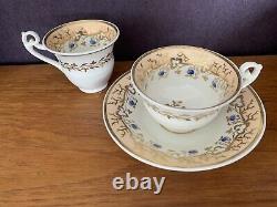 FINE ANTIQUE SPODE FELSPAR PORCELAIN HAND PAINTED Trio Cup Saucer C. 1823 Ex Con