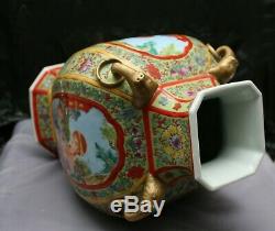 Fantastic Totally Hand Painted Enormous Chinese Porcelain Lidded Pot Stamped