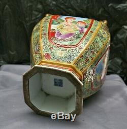 Fantastic Totally Hand Painted Enormous Chinese Porcelain Lidded Pot Stamped