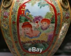 Fantastic Totally Hand Painted Enormous Chinese Porcelain Lidded Pot Stamped