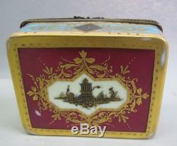 Fine 19th C. ROYAL VIENNA Gold-Lined Hand-Painted Porcelain Box c. 1890 antique