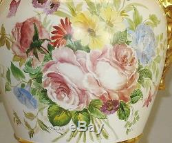 Fine 21 ANTIQUE FRENCH Hand-Painted OLD PARIS Vase as Lamp c. 1860 pottery