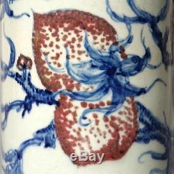 Fine Chinese Antiques Porcelain Flowers Vases Qing Dynasty Marked KangXi 9.33H