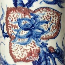 Fine Chinese Antiques Porcelain Flowers Vases Qing Dynasty Marked KangXi 9.33H