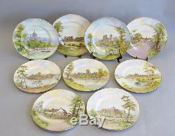 Fine Set of 12 Antique Royal Worcester Hand-Painted Cabinet Plates Porcelain
