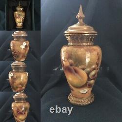 Former Royal Worcester Artist. Handpainted PAIR of fruit vases