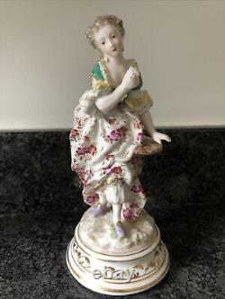 Frankenthal Beautifully Hand Painted Porcelain Figurines Man & Woman