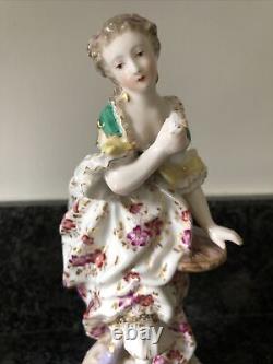 Frankenthal Beautifully Hand Painted Porcelain Figurines Man & Woman