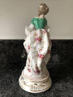 Frankenthal Beautifully Hand Painted Porcelain Figurines Man & Woman