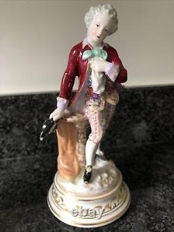 Frankenthal Beautifully Hand Painted Porcelain Figurines Man & Woman