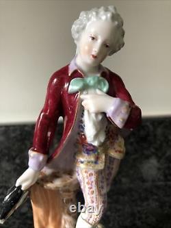 Frankenthal Beautifully Hand Painted Porcelain Figurines Man & Woman