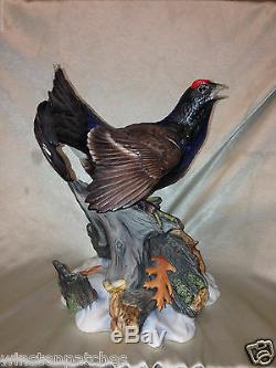 Franklin Mint A J Rudisill The Black Grouse Figurine 1992 Hand Painted Porcelain