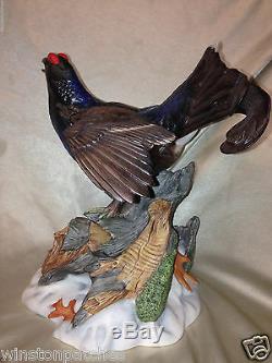 Franklin Mint A J Rudisill The Black Grouse Figurine 1992 Hand Painted Porcelain