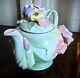 Franz Iris Windswept Beauty Porcelain Sculpted Teapot With Lid Hand Painted Vtg